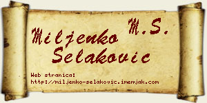 Miljenko Selaković vizit kartica